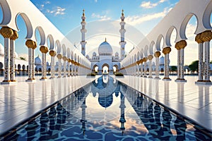 Sheikh Zayed Grand Mosque in Abu Dhabi, United Arab Emirates, Sheikh Zayed Grand Mosque in Abu Dhabi, AI Generated