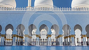 Sheikh Zayed Grand Mosque timelapse in Abu Dhabi, the capital city of United Arab Emirates