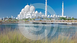 Sheikh Zayed Grand Mosque timelapse in Abu Dhabi, the capital city of United Arab Emirates