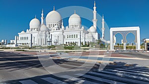 Sheikh Zayed Grand Mosque timelapse in Abu Dhabi, the capital city of United Arab Emirates