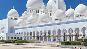 Sheikh Zayed Grand Mosque timelapse in Abu Dhabi, the capital city of United Arab Emirates