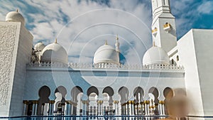 Sheikh Zayed Grand Mosque timelapse hyperlapse located in Abu Dhabi - capital city of United Arab Emirates.