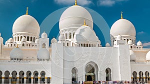 Sheikh Zayed Grand Mosque timelapse located in Abu Dhabi - capital city of United Arab Emirates.