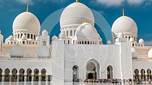 Sheikh Zayed Grand Mosque timelapse located in Abu Dhabi - capital city of United Arab Emirates.