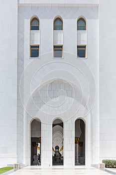 Sheikh Zayed Mosque Sub Entrance, The Great Marble Grand Mosque at Abu Dhabi, UAE