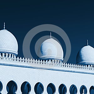 Sheikh Zayed White Mosque blue toned