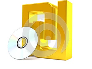 Shekel currency symbol with cd disc