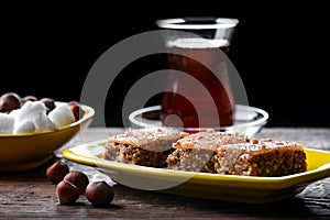 Sheki halva with black tea