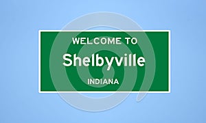 Shelbyville, Indiana city limit sign. Town sign from the USA. photo