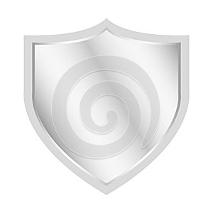 Silver Shield Icon In 3D Style On White Background Representing Security Protection And Privacy Concept