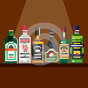 Shelf with alcohol