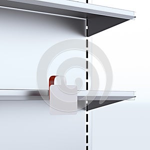 Shelf with blank wobbler