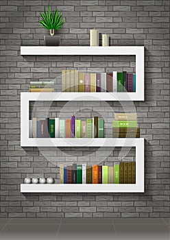 Shelf with books