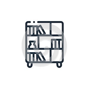 shelf icon vector from furniture concept. Thin line illustration of shelf editable stroke. shelf linear sign for use on web and