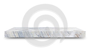 Shelf marble isolated on a white background and display montage for the product Embed Clipping Path separate with black shadows