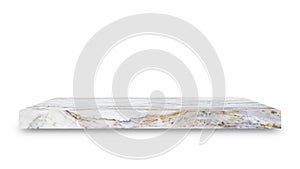 Shelf marble isolated on a white background and display montage for the product Embed Clipping Path separate with black shadows