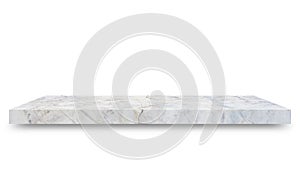 Shelf marble isolated on a white background and display montage for the product Embed Clipping Path separate with black shadows