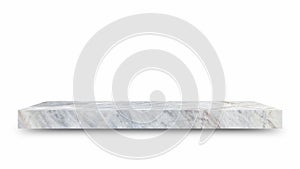 Shelf marble isolated on a white background and display montage for the product Embed Clipping Path separate with black shadows