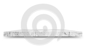 Shelf marble isolated on a white background and display montage for the product Embed Clipping Path separate with black shadows