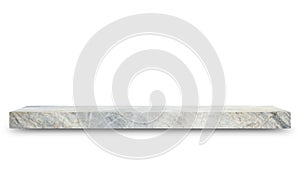 Shelf marble isolated on a white background and display montage for the product Embed Clipping Path separate with black shadows