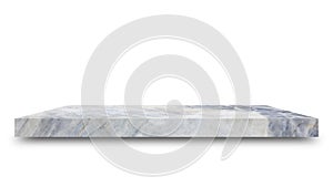 Shelf marble isolated on a white background and display montage for the product Embed Clipping Path separate with black shadows