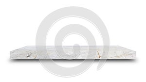 Shelf marble isolated on a white background and display montage for the product Embed Clipping Path separate with black shadows