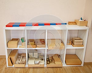 Shelf in Montessori school