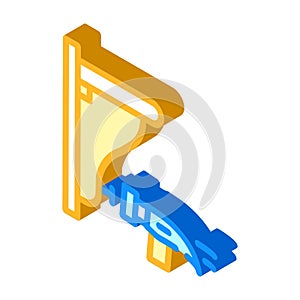 Shelf nailing isometric icon vector illustration color