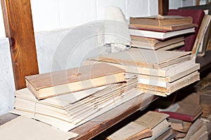 Shelf with old books