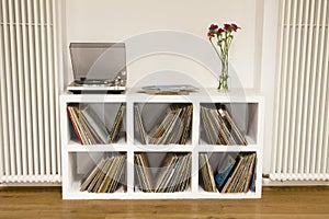 Shelf With Vinyl Records