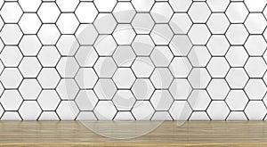 Shelf On A White Tiled Wall