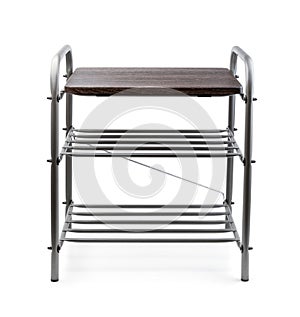 Shelf with wooden seat isolated