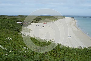 Shell beach on island of Herm