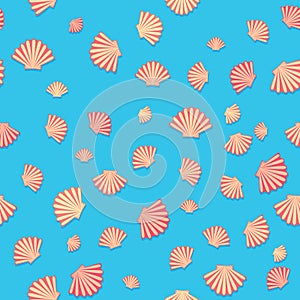 Shell on blue background