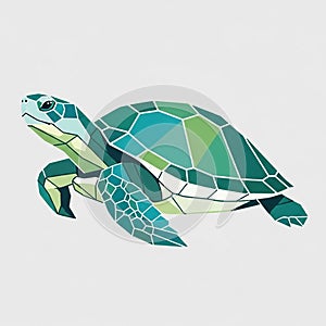 Shell is depicted with hexagonal facets while the limbs and head are angular