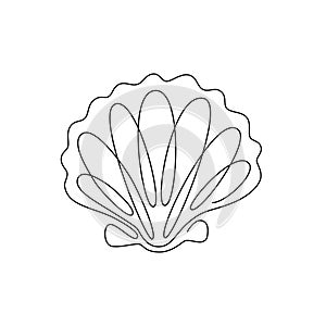 SHELL LINE ART. Vector sea shell. Continuous Line Drawing Vector Illustration