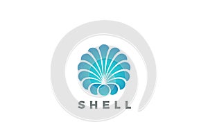 Shell Logo circle abstract design vector Travel