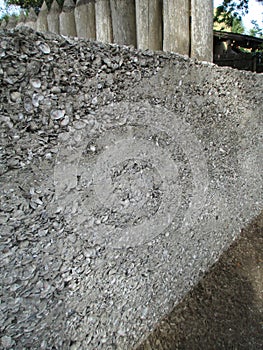 Shell and sand with cement wall coquina
