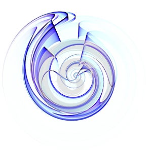 Shell Spiral Pattern in Blue