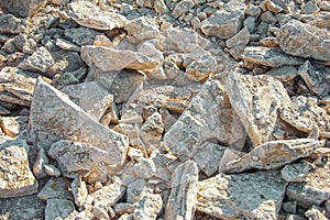 Shell stone texture. pile of stone fragments