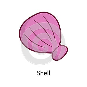 Shell vector Fill outline Icon Design illustration. Holiday Symbol on White background EPS 10 File