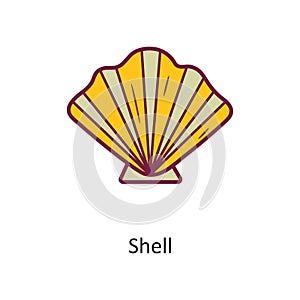 Shell vector Fill outline Icon Design illustration. Holiday Symbol on White background EPS 10 File