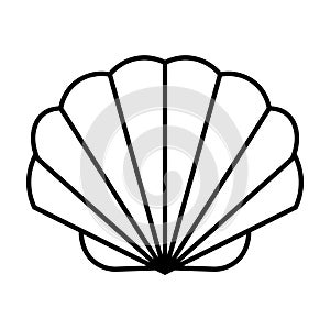 Shell vector icon logo illustration. Scallop shellfish pearl logo line icon sea shape symbol