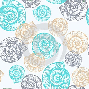 Shell vector seamless pattern