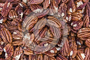 Shelled pecan nutsbackground, food, fruit, texture, nature