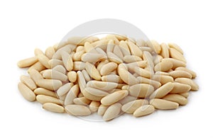 Shelled pine nuts photo