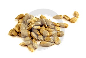 Shelled Sunflower Seeds Isolated on White Background