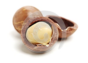 Shelled and unshelled macadamia nuts