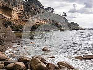 Shelley Cove near Bunker Bay, Eagle Bay and Dunsborough city in Western Australia in cloudy weather