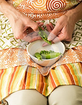 Shelling Fresh Garden Peas